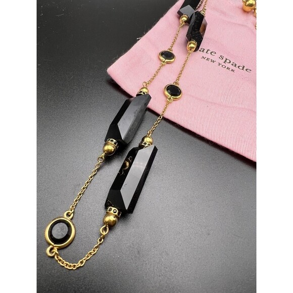 KATE Spade Black Station Long Necklace - Picture 2 of 6